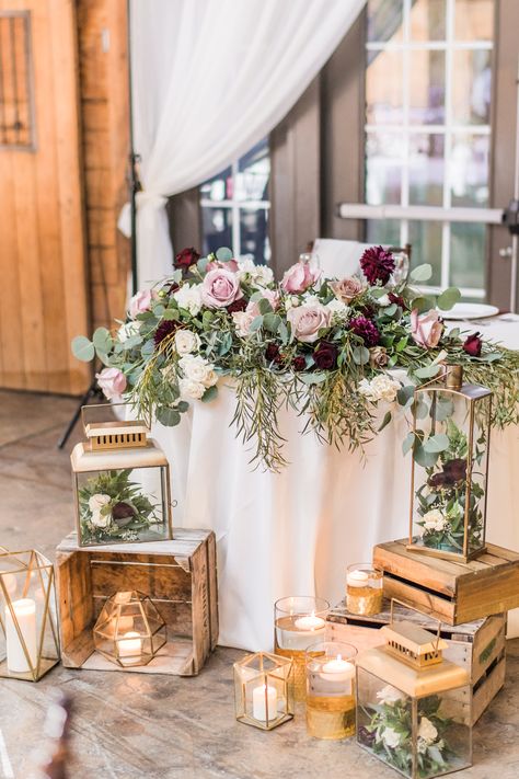 Burgundy And Blush Wedding Flowers, Wedding Burgundy And Blush, Wedding Top Table Flowers, Pavilion Wedding Reception, Winery Wedding Decorations, Winery Wedding Reception, Top Table Flowers, Wedding Welcome Table, Virginia Winery Wedding