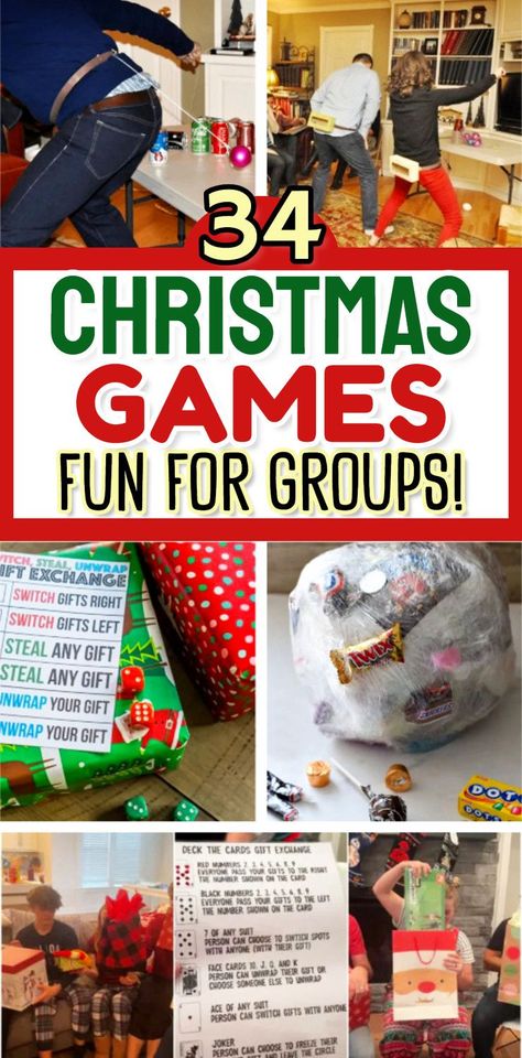 34 Chistmas Games That Are Fun For Groups Of All Ages from Fun Christmas Games For Groups - family christmas games for all ages easy! Easy games to play at Christmas parties - DIY Christmas party games for adults, couples, office, work, family parties, church groups - xmas minute to win it, quick and easy gift exchange, fun and funny saran wrap ball, dirty santa, white elephant christmas party games for adults funny families Christmas Ladies Party Games, Fun Group Christmas Party Games, Grinch Christmas Games For Family, Christmas Games For Families To Play, Family Games For Christmas Eve, Christmas Team Games For Family, Christmas Eve Games For Family, Christmas Family Games 2024, Christmas Themed Games For Groups