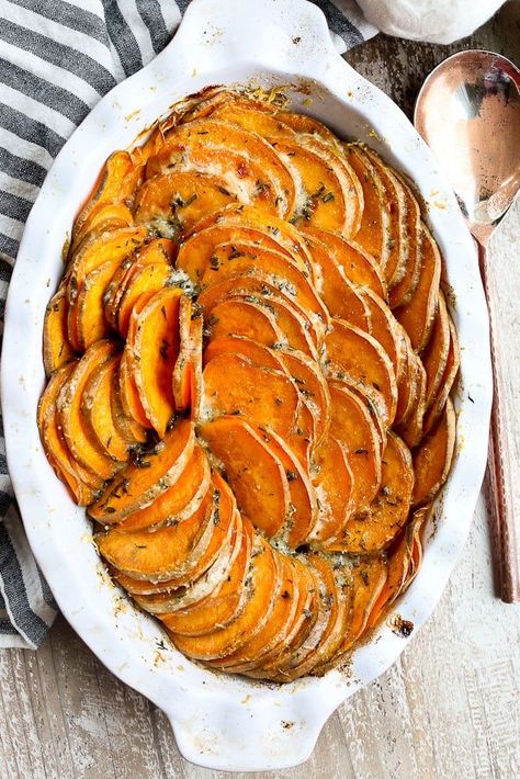 This Sweet Potato Tian is stunning and so good!! Easy too!  #sweetpotato #thanksgiving #christmas #healthy #glutenfree #sidedish #pretty #vegetables #recipes #tian #casserole #bake Pretty Vegetables, Vegetable Tian, Casserole Bake, Clean Dinner Recipes, Healthy Vegetable Recipes, Vegetables Recipes, Thanksgiving Side Dishes, Potato Dishes, Idee Pasto Sano