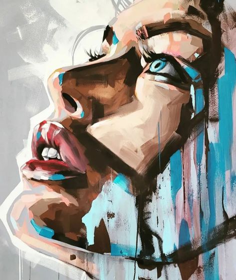 Abstract Portrait Painting Modern Art Contemporary Artists, Abstract Pop Art Painting, Cool Portraits Art, Paintings With People, Color Portrait Painting, Abstract Figure Painting, Abstract Face Painting, Portrait Art Painting, Human Face Drawing