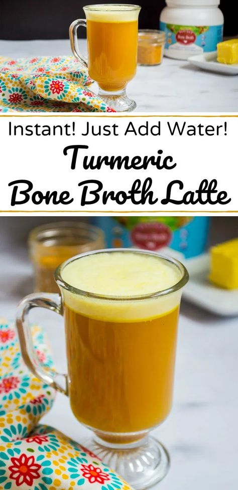 With healthy fats, anti-inflammatory turmeric, and all the benefits of bone broth, this Turmeric Bone Broth Latte is a warming, healing, savory drink. Just add water for a keto, paleo, Whole30 Instant Turmeric Bone Broth Latte! This nourishing instant drink is just as convenient as it is healthy! #allthenourishingthings #bonebroth #turmeric #justaddwater #antiinflammatory #whole30 #keto #paleo Turmeric Bone Broth, Homemade Cough Remedies, Dry Cough Remedies, Cold And Cough Remedies, Natural Cold Remedies, Cold Home Remedies, Natural Cough Remedies, Cough Remedies, Healthy Eating Habits