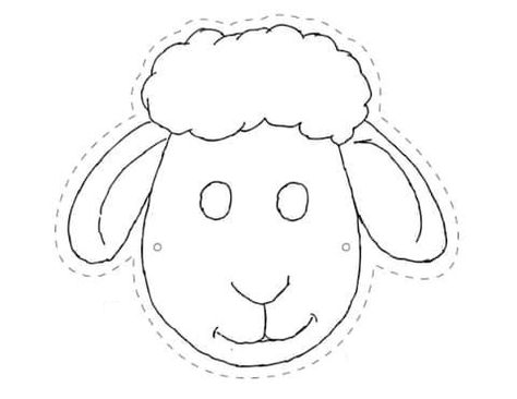 tareitas: ANTIFAZ DE OVEJA Lamb Mask, Lamb Template, Sheep Template, Animal Mask Templates, Sheep Mask, Cow Mask, Mask Template Printable, Sheep Face, Sheep Crafts