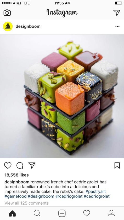 Cedric Grolet Patisserie, Design Cibo, Geometric Cake, Kek Lapis, Cube Cake, Cake Mini, Torte Cupcake, Formy Silikonowe, Beautiful Desserts