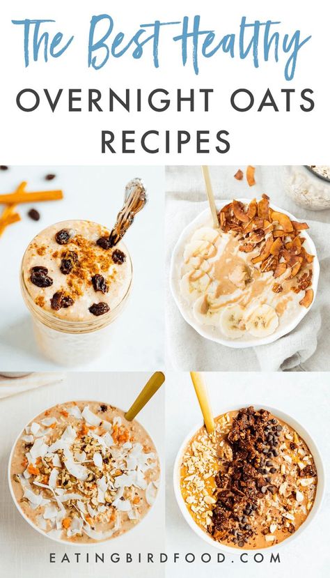 Overnight oats are my favorite easy and delicious breakfast. They're perfect for an on-the-go breakfast or snack. I'm giving you the details on all things overnight oats and sharing my favorite recipes! #overnightoats #healthy #breakfast #oatmeal #eatingbirdfood Overnight Oats Healthy Clean Eating, Healthy Breakfast Oatmeal, Oats Milk, Oats Overnight, Eating Bird Food, Easy Overnight Oats, Breakfast Oatmeal, Cheap Clean Eating, Overnight Oats Recipe Healthy