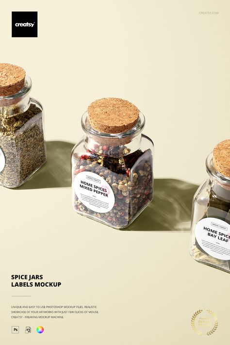 Spice up your fall recipes with our Spice Jars Labels Mockup! Elevate your cooking aesthetic and get inspired with cozy fall dinner ideas. Organize and beautify your spice collection in style 🍽️ 🍂 | kitchen decor, kitchen counter organization, fall meals, fall vibes Seasoning Product Photography, Spice Product Photography, Spices Food Photography, Spices Photography Photo Ideas, Spices Aesthetic Photography, Spice Photography, Spice Aesthetic, Cozy Fall Dinner, Fall Dinner Ideas