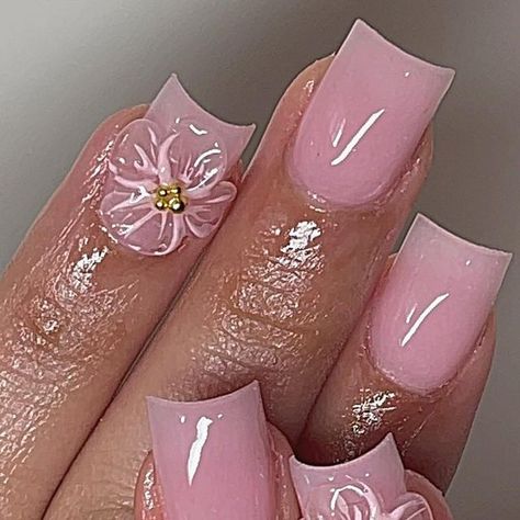 Chicago nail tech ♡ | Nail Artist on Instagram: "so simple & so cute! 🌸 

#nailsnailsnails #acrylicnails #explorepage✨ #chicagonailtech #nailsart #3dflowernails #shortnails #acrylicnails #naildesign #nailaddict #instanails #pinknails" 3d Flower Nails, Artist On Instagram, Nail Artist, Nail Tech, Short Nails, Pink Nails, So Cute, Acrylic Nails, Nail Designs