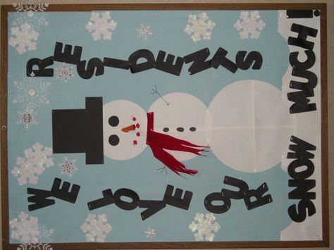 This was my 1st bulletin board.  I wanted it to stay up past Christmas so I made it "Winter" friendly.  I like it because it reflects how much our residents are loved at our nursing home! Nursing Home Activities Crafts Christmas, Nursing Home Decorating Ideas Christmas, Activities Nursing Home Ideas, Assisted Living Bulletin Board Ideas, Nursing Home Christmas Activities, Christmas Bulletin Board Ideas For Nursing Home, Christmas Door Ideas For Nursing Home, Christmas Activities For Elderly Nursing Homes, Christmas Cards For Nursing Home Residents