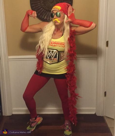 Female Hulk Hogan Costume, White Claw Halloween Costumes, Hulk Hogan Costume Women, Workout Halloween Costumes, Holloween Customs, Wwe Halloween Costumes, Wrestler Halloween Costume, Joe Dirt Costume, Hulk Hogan Halloween