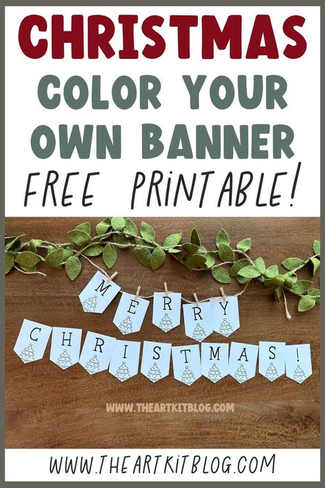 Color Your Own Merry Christmas Banner - FREE Printable! Merry Christmas Banner Printable, Christmas Banner Printable, Merry Christmas Printable, Diy Classroom Decorations, Decorate A Room, Merry Christmas Banner, Holiday Banner, Christmas Banner, Cute Christmas Tree