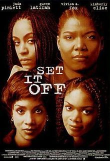 Set It Off, 1996 - great acting, great movie  Jada Pinkett, Queen Latifah, Vivica A. Fox, and Kimberly Elise.  #QueenLatifah   #SetitOff #GreatBO ! Laurence Anyways, African American Movies, 1990s Movies, Black Tv Shows, Set It Off, See Movie, 90s Movies, Black Hollywood, Good Movies To Watch