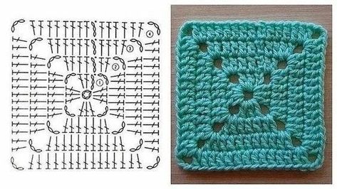 Crochet Stitches Chart, Granny Square Crochet Patterns Free, Mode Crochet, Crochet Granny Square Blanket, Kawaii Crochet, Crochet Quilt, Haken Baby, Crochet Stitches For Beginners, Granny Square Blanket