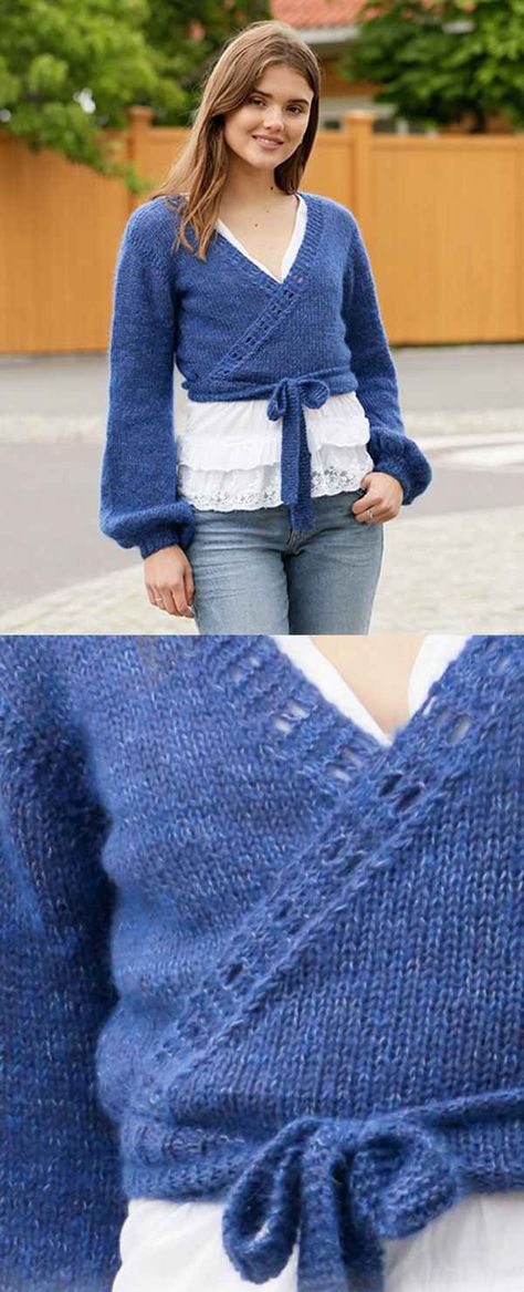 Free Knitting Pattern for a Ballet Wrap in Blue Outlander Knits, Outlander Knitting, Summer Knitting Patterns, Aran Knitting Patterns, Knit Projects, Chunky Knitting Patterns, Craft Knitting, Chunky Knitting, Lace Knitting Patterns