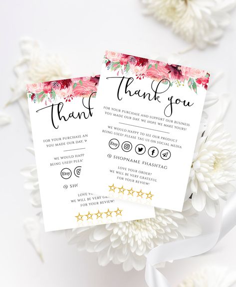 Small Business Forms, Business Thank You Notes, Bakery Business Cards, Modern Packaging, Small Business Cards, Thank You Card Design, Memorial Cards, Small Business Planner, Thank You Customers