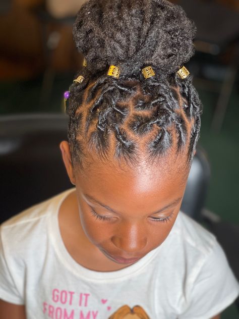 Little Black Girls Loc Styles, Dreadlock Hairstyles For Kids, Kids Loc Styles Daughters, Kids Dreadlocks Styles, Locs Hairstyles For Kids, Loc Hairstyles For Kids, Kids Locs Styles Daughters, Mini Dreads, Kids Dreads Hairstyles