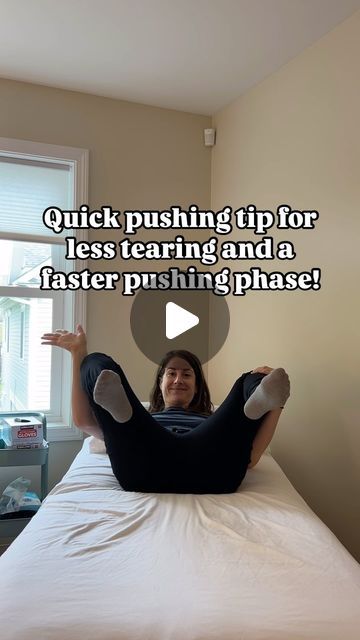 Dr. Kaleigh Mulpeter, Pelvic + Perinatal Physical Therapist on Instagram: "✨QUICK PUSHING TIP✨  If you’re laying on your back when pushing, grab your ANKLES instead of your knees.  This puts your hips in internal rotation, which opens up the bottom of the pelvis (sit-bones move apart), allowing for easier passage of baby.  Want more labor position tips? I have a free labor positions guide for you! Comment GUIDE below and I’ll send you the link!  ❤️❤️❤️❤️❤️❤️❤️❤️  Edited to add: Goodness folks are really feeling some kind of way about me being on my back in this video. I am NOT saying you have to (or even should) lay on your back to give birth. You SHOULD listen to YOUR body in the moment. But if you decide you WANT to lay on your back to give birth, this tip will help optimize the position Giving Birth Videos Pushing, Maternity Yoga, Labor Positions, Birth Videos, Pelvic Floor Dysfunction, Birth Parents, Pregnancy Labor, Bun In The Oven, Baby Facts