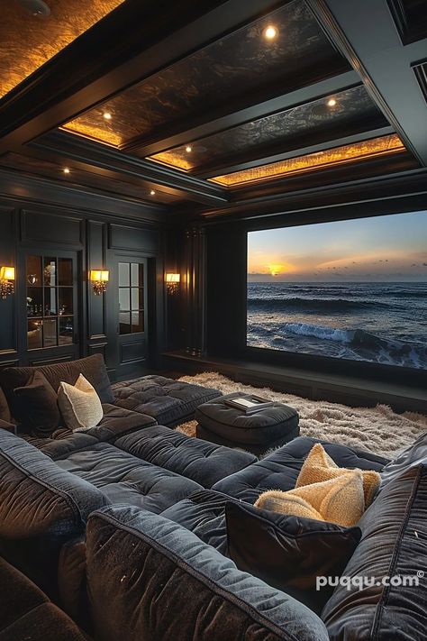 Small Theater Room: Creating Big Experiences in Compact Spaces - Puqqu Small Theater Room, Basement Movie Room, Home Theater Room Design, Theater Rooms, Tiered Seating, Theater Room Design, Theater Design, Modern Basement, Home Cinema Room