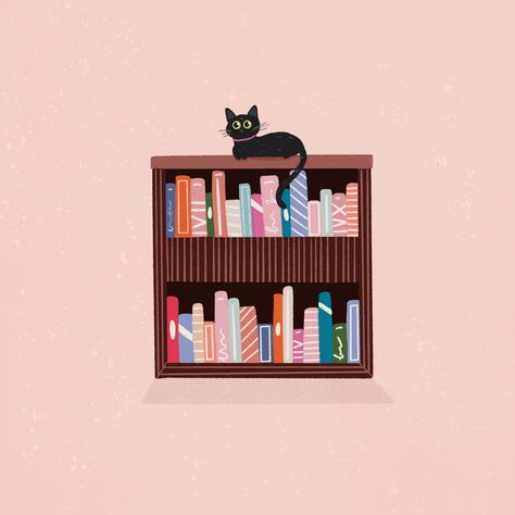 Some days I really would give everything just be a little cat, sitting on a bookshelf 📚🤍 This guy is available as a… | Instagram Bookshelf Illustration, Goodnotes Stickers, Little Cat, Reading Journal, Cat Sitting, Planner Bullet Journal, This Guy, Journal Planner, Bookshelves