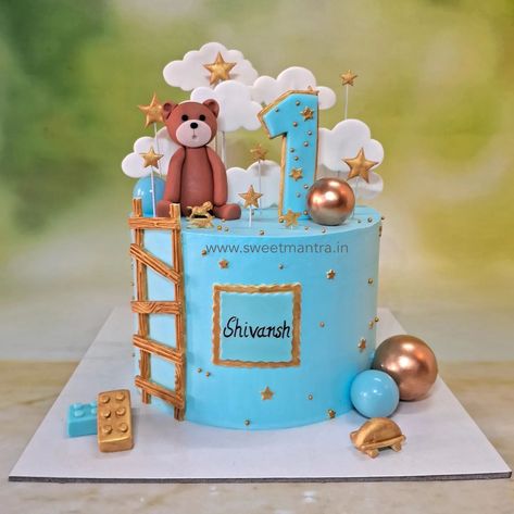 Stars and Clouds theme semi fondant cake for boys 1st birthday in Pune . . . #starsandcloudscake #starscake #spacecake #1stbirthdaycake #customisedcakeforson #inpune #cakeforson #cakeforboys #whippedcreamcake #bestcakesinpune 🚗 Delivery in Pune, PCMC ☎️ Contact 7058714701 🎂 Customized Designer cakes since 2013! [starsandcloudscakepune, 1stbirthdaycakepune, customcakeforsoninpune, customcakeforgirlsinpune, customcakeforboysinpune, kidsbirthdaycustomcakespune, cartoonthemecakepune, ... Cake For 1 Year Boy, 1st Birthday Cake Designs, Clouds Theme, Cake Designs For Boy, Number Birthday Cakes, Buttercream Birthday Cake, Cloud Theme, Star Sand, Designer Cakes