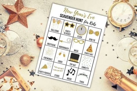 New Year's Eve Scavenger Hunt for Kids [Free Printable] New Years Eve Scavenger Hunt, Scavenger Hunt Preschool, Christmas Light Scavenger Hunt, Scavenger Hunt Printable, Easy Crochet Slippers, Awesome Elf On The Shelf Ideas, Party Poppers, Scavenger Hunt For Kids, Spring Crafts For Kids