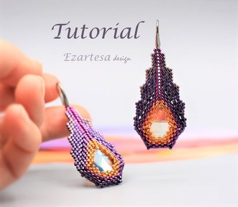 Beadwork Earrings, Earrings Tutorial, Seed Bead Pattern, Seed Bead Tutorial, Beaded Earrings Patterns, Beading Tutorial, Bead Pattern, Beaded Bracelet Patterns, Earring Tutorial