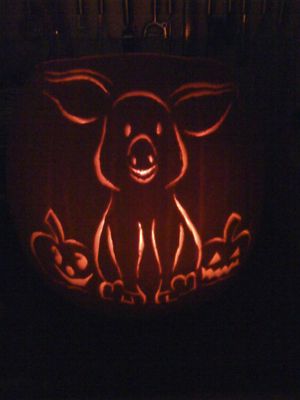 Pig Pumpkin Carving Ideas, Pumpkins Craving, Pig Pumpkin Carving, Country Pumpkin Carving, Pumpin Carving, Pig Pumpkin, Pumpkin Carving Stencils Templates, Hog Farm, Cute Pumpkin Carving