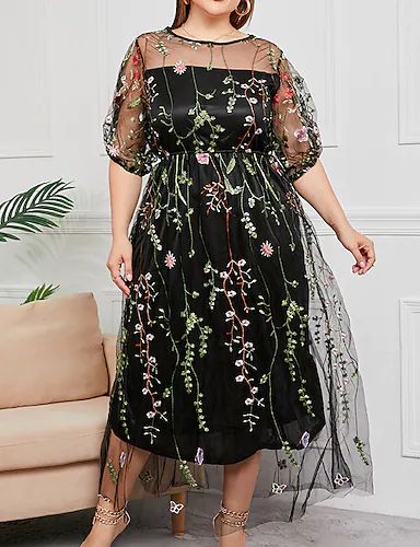 floral dress- Online Shopping for floral dress- Retail floral dress from LightInTheBox - Page 12 Mesh Embroidery, Modest Fits, Plus Size Party Dresses, Party Dress Long Sleeve, Midi Dress Party, Puff Sleeve Dresses, Summer Fabrics, Party Dress Long, Boho Maxi Dress