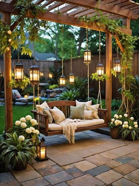 Beautiful Pergola, Garden Rustic, Backyard Renovations, التصميم الخارجي للمنزل, Summer Living, Backyard Inspiration, Backyard Inspo, Ideas Vintage, Outdoor Decor Backyard