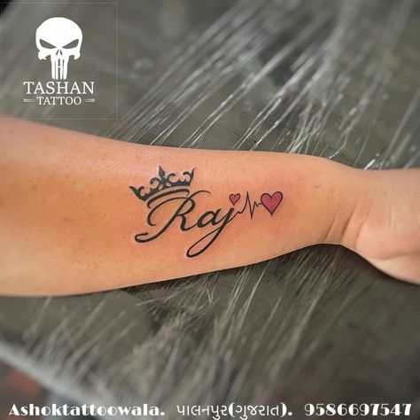 TashanTattoo
AshokTattooWala
S.20. Tirupati plaza
Opp. New bus stand
Near gd modi collage
Palanpur (gujrat)
9586697547
9687533310 Raj Name Tattoo Design, Lover Name Tattoo Ideas, Ray Name Tattoo, Tattoo Ideas Female Husband Name, Tattoo Ideas For Names Design, Ravi Name Tattoo Design, Jessica Tattoo Name, Raj Name Tattoo, Raj Tattoo