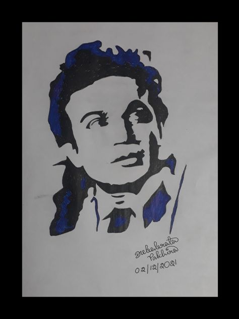 By Debabrata Pakhira Uttam Kumar, Stencil Drawing, Sketchbook Drawings, Ganesha Painting, Hindu Art, Quick Jokes, Ganesha, Sketch Book, Arts And Crafts