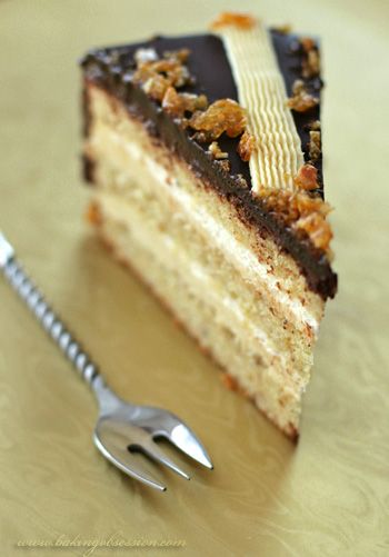 Hazelnut Gateau with Praline Buttercream and Fleur de Sel Brittle Praline Buttercream, Intricate Cakes, Exquisite Desserts, Chocolate Peanut Butter Cake, To Try, Gourmet Desserts, Favorite Dessert Recipes, Favorite Dessert, Food Sweet