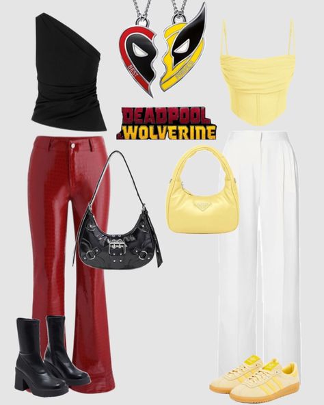 Are you team deadpool or team wolverine? Comment below!!❤️💛 #deadpool #deadpool3 #ryanreynolds #hughjackman #deadpoolmovie #deadpoolfanart #deadpoolfashion #fashionfun #fashioninspo #movieinspiredmonday #wolverine #movie #movieoutfits #mondayfun #deadpoolandwolverine #deadpooledit #trending #lifestyle #moviegeek #movielover #fashion #inspofashion #fyp #foryoupage Deadpool And Wolverine Halloween Costume, Wolverine Outfit Ideas, Deadpool And Wolverine Costume, Wolverine Inspired Outfit, Deadpool Inspired Outfit, Wolverine Halloween Costume, Deadpool Halloween Costume, Deadpool Halloween, Deadpool Outfit