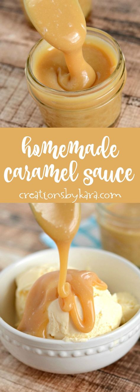 Ice Cream Sauce, Caramel Recipes Sauce, Caramel Ice Cream, Homemade Caramel Sauce, Creamy Caramel, Dessert Aux Fruits, Caramel Recipes, Clotted Cream, Ice Cream Toppings