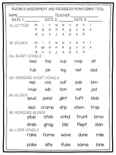 Over the summer, I redesigned my reading inventories that I use for pinpointing reading difficulties and tracking progress throughout the year. I am happy to share them with you. They will be fully ed First Grade Assessment Free Printable, First Grade Assessment, 2nd Grade Phonics, Phonics Assessments, Phonics Interventions, First Grade Curriculum, Kindergarten Assessment, Classroom Assessment, Phonics Worksheets Free