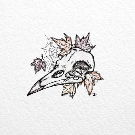 Bird Skull Tattoo, Spooky Photoshoot, Line Doodles, Sketch Journal, Wing Tattoo, Spooky Tattoos, Wicca Witchcraft, Bird Skull, Sister Tattoos