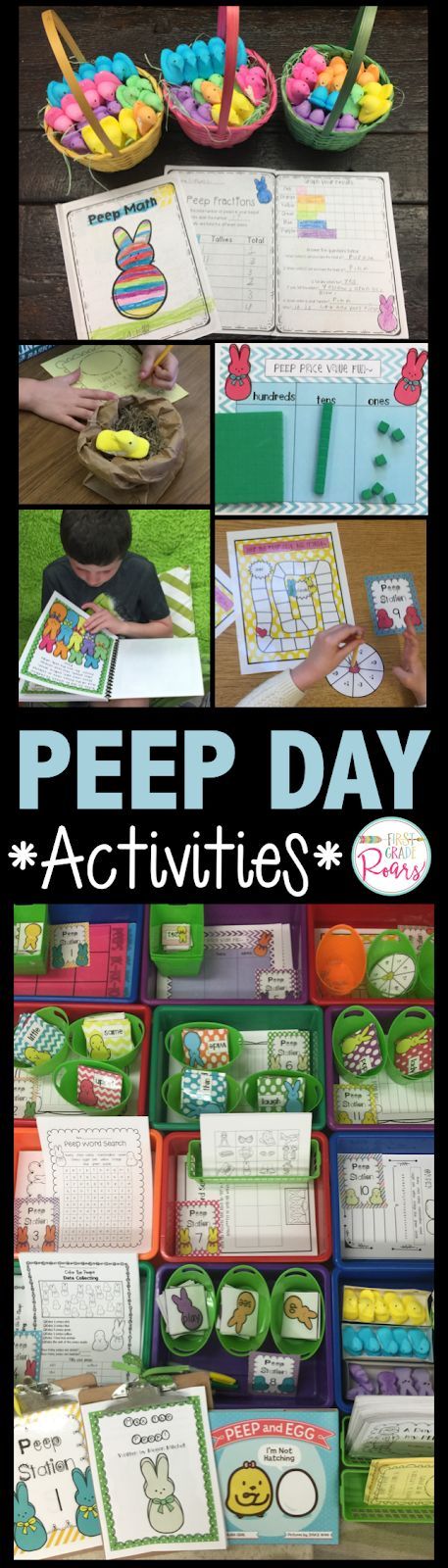 Read all about our fun Peep day that we do right before Easter and Spring Break. It is filled with fun math, reading and word work activities. You could do a center themed day or do the activities all week long. An original book about Max the Peep with sequencing and author's purpose activities. Also grab a freebie too! Authors Purpose Activities, Shared Reading Activities, Spring Kindergarten Activities, Spring Learning Activities, Spring Classroom Activities, Opening A Daycare, Easter Kindergarten, Activities For The Classroom, Megan Mitchell