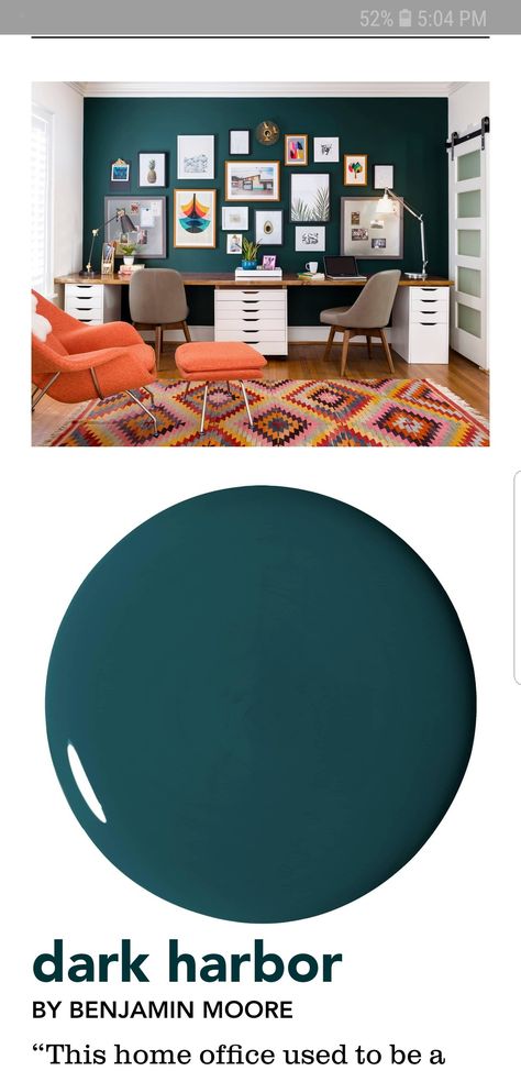 Accent Room Colors, Bold Color Accent Wall, Teal Basement Walls, Dark Teal Accent Wall Office, Jewel Tone Accent Wall Bedroom, Blue Green Accent Wall Bedroom, Dark Blue Green Accent Wall, Dark Teal Dining Room Walls, Teal Accent Wall Kitchen