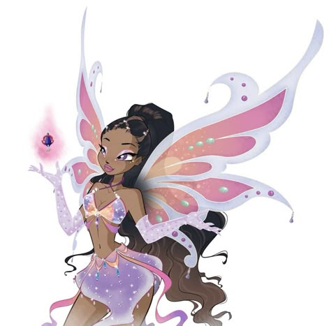 Winx Cosplay, Fairy Academy, Fairy Oc, Winx Club Oc, Klub Winx, Black Fairy, Fairy Artwork, Black Cartoon, Fairy Art