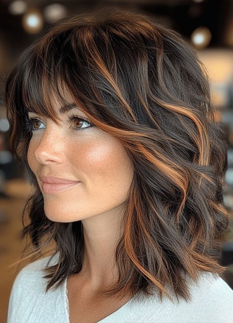 28 Effortlessly Chic Shaggy Long Bob Hairstyles Shaggy Long Bob, Layered Shaggy Bob, Bob Hairstyles For Thick Hair, Long Shaggy Bob, Long Bob Hairstyles For Thick Hair, Long Choppy Bobs, Choppy Bobs, Long Shaggy, Medium Length Bobs