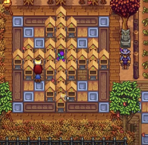 Flower Layout, Stardew Valley Farms, Best Honey, Stardew Valley, Honey, Layout, Flowers, Art