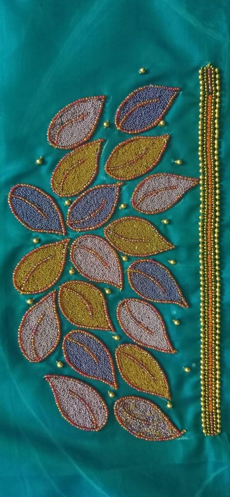 Multi Color Aari Work Blouse, Cutbeads Work In Aari, Thered Work Aari Blouse, Micro Beads Aari Work Design, Different Aari Work Blouses, Blouse Back Neck Aari Work Designs, Unique Aari Work Designs, New Aari Work Designs, Latest Aari Work Designs