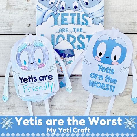 Perfect Winter book craft activity to accompany the children's book read aloud, "Yetis Are the Worst" by Alex Willan ~ a winter read about friendship and discovering the mysterious Yeti!

Great for Reading, Literacy, ELA Centers for all grade levels! Read aloud the story "Yetis are the Worst"  and then encourage students to create their own *Yeti* Crafts to share their opinions about yetis, or to share what they would do if they spotted a Yeti. Winter Craftivity, Holiday Bulletin Boards, Winter Printables, Ela Centers, January Activities, Book Craft, Winter Reads, Preschool Projects, Winter Books