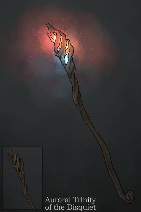 Staff Magic Art, Wooden Staff Concept Art, Dnd Staff Art, Magic Staff Art, Magic Staff Concept Art, Staff Concept Art, Druid Outfit, Changeling Dnd, Fantasy Staff