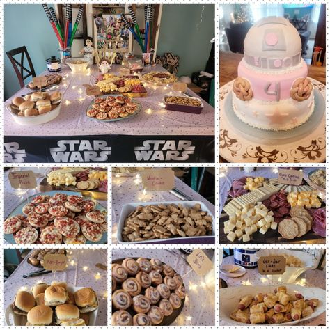 Threw my daughter a Jedi Princess party for her 4th birthday!!!! So fun and she loved it!!! Jedi Princess Party, Jedi Princess Birthday Party, Girly Star Wars Party, Jedi Princess, 5th Birthday Cake, Belle Birthday, Star Wars Princess, Star Wars Birthday Party, Summer Birthday Party