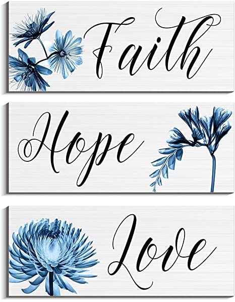 Faith Wall Decor, Faith Hope Love Quotes, Hope Sign, Decorations For Living Room, Bathroom Wood, Wooden Wall Signs, Cricut Stencils, Flower Hanging, Quote Decor