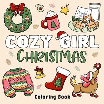 Christmas Bold And Easy Coloring Book, Colouring Books For Adults, Cozy Girl Coloring Book, Cozy Coloring Book, Adult Colouring Book, Christmas Coloring Book, Kraf Kertas, Xmas Shopping, Easy Designs