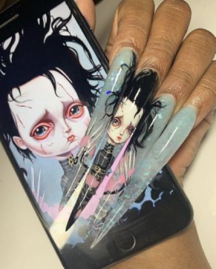 Edward Scissor, Scissor Hands, Fremont California, Winter Nails Acrylic, Edward Scissorhands, Manicure E Pedicure, Winter Nails, Acrylic Nails, Nail Designs