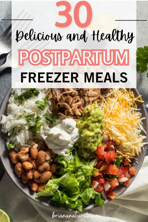 This is the ultimate list of postpartum freezer meals that are both delicious and healthy and packed with all of the nutrients you need for healing from childbirth. They are super easy to make for meal prep. Quick Easy Freezer Meals Simple, Nesting Meal Prep, Surgery Prep Meals, Meal Prep For Freezing, Meal Prepping Freezer Meals, Prep Meals For The Week Healthy Freezer, Make Ahead Freezer Meals Postpartum, Prebaby Meal Prep, Meal Plan Postpartum