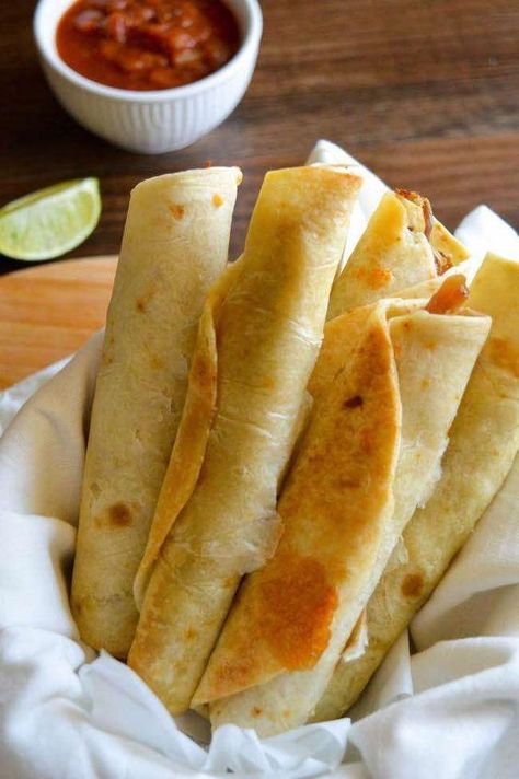 Pork Taquitos Recipe, Pork Taquitos, Taquitos Recipe, Air Fried Food, Air Fryer Oven Recipes, Airfryer Recipes, Air Fry Recipes, Fried Foods, Air Fryer Dinner Recipes