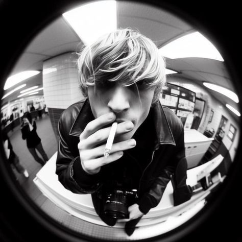 Tate Langdon American Horror story Smoking Fish Eye camera Tate Langdon Pfp, Tate Langdon Icons, Tate American Horror Story, Tate Langdon Aesthetic, Langdon American Horror Story, Fish Eye Camera, Tate Langdon, Pfp Matching, Fish Eye