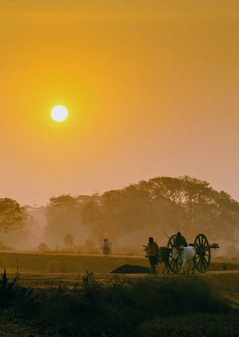 Sunrise at Rural area Maharastra Indian Rural Aesthetic, Pakistan Landscape Photography, Media Aesthetic, Amazing India, Rural India, Beautiful Sites, Country Side, Hill Station, Rural Life